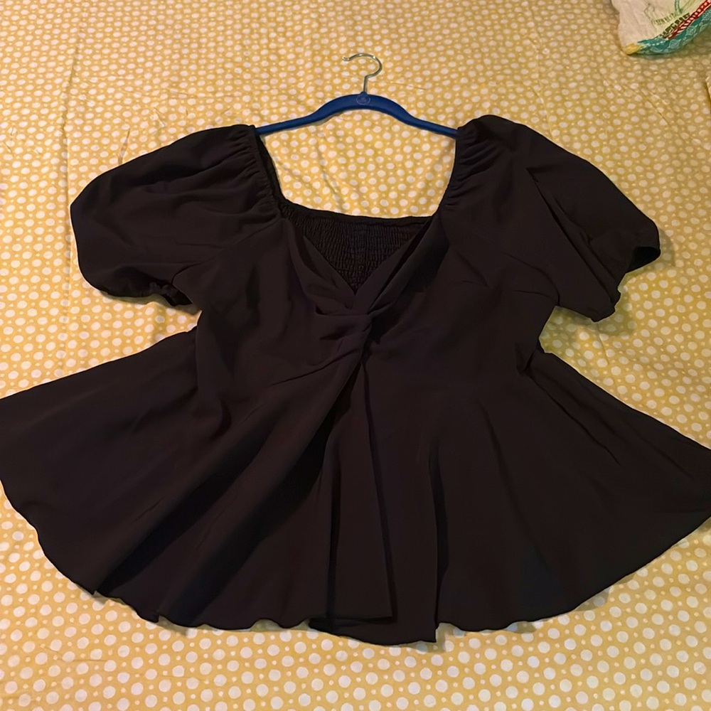 Black Peplum Blouse